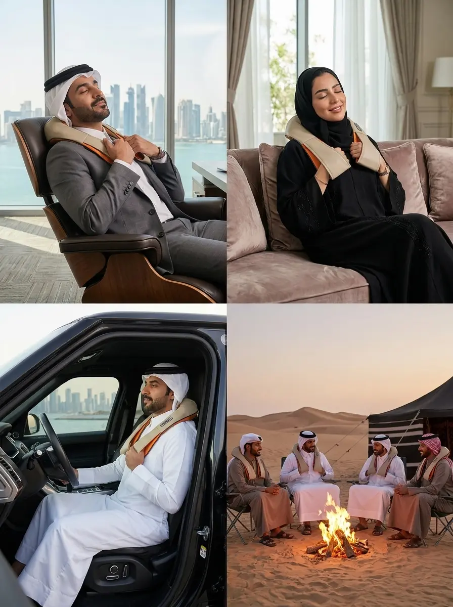 شخص خليجي مرتاح والجهاز ظاهر